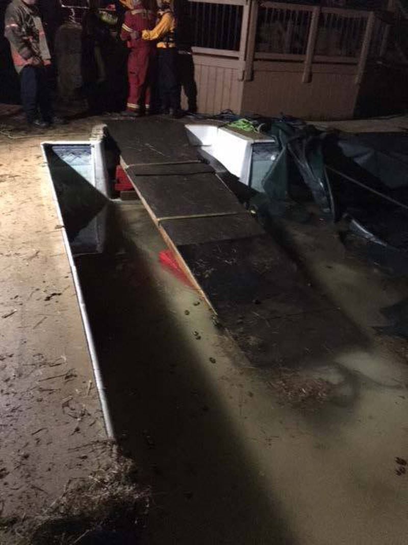This is the 16-foot ramp that fire and rescue workers built to get a horse out of an Acworth pool Nov. 12, 2017.
