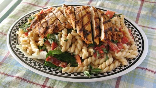 Tomato basil pasta salad from Never Enough Thyme