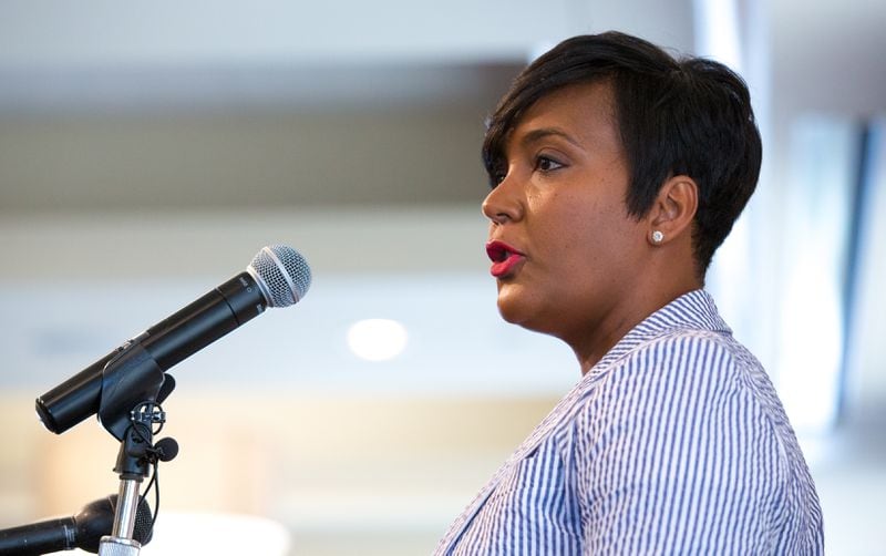 Atlanta Mayor Keisha Lance Bottoms speaks at a luncheon at the Atlanta Press Club in Atlanta, Ga., on Tuesday, June 18, 2019. (Casey Sykes for The Atlanta Journal-Constitution)