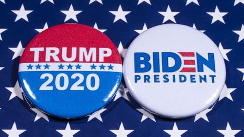 Trump and Biden pins (Dreamstime/TNS)
