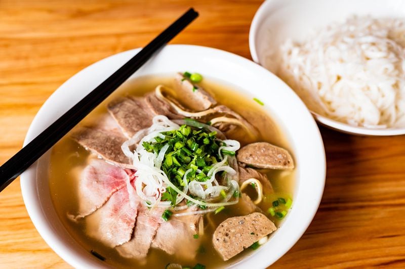 Build your own pho at Vietvana with beef broth, filet mignon, meatballs and fatty brisket. CONTRIBUTED BY HENRI HOLLIS