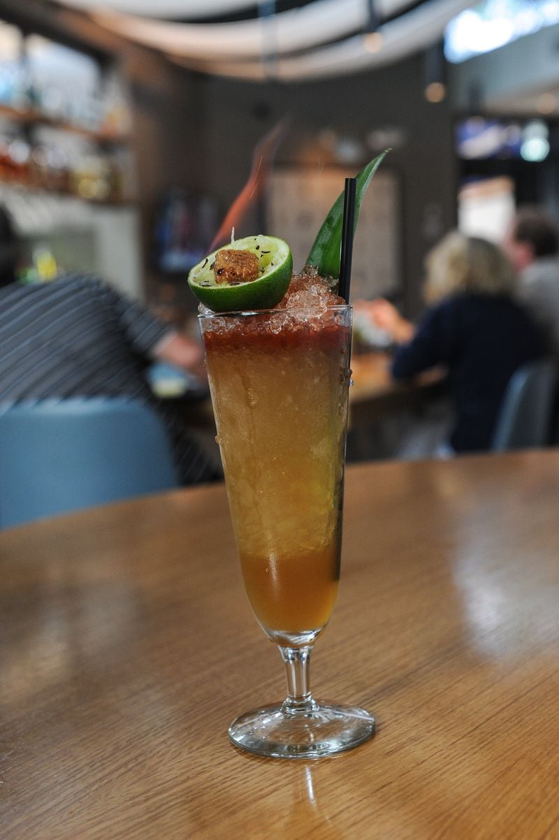 Boxing The Compass- St. Augustine Rum, blackwell rum, sherry, ginger-lemon syrup, lime, bitters. (BECKY STEIN PHOTOGRAPHY)