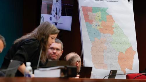 The House Reapportionment and Redistricting committee met for a hearing at the Georgia State Capitol on Tuesday, December 5, 2023. U.S. District Judge Steve Jones is now considering newly drawn redistricting maps. (Natrice Miller/natrice.miller@ajc.com)