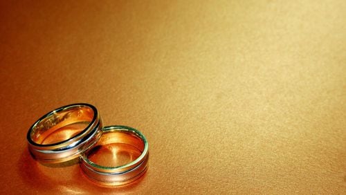 A stock image of wedding rings.