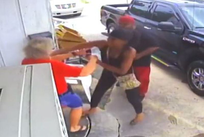 Surveillance footage shows a brutal attack outside a food stand in Baxley on Thursday. (Credit: Channel 2 Action News)
