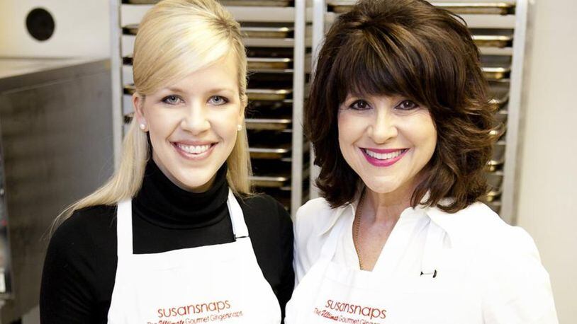 Susan Stachler (left) and her mother, Laura Stachler, are co-owners of Sandy Springs gingersnap bakery Susansnaps and co-authors of “The Cookie Cure.” The book recounts how Laura Stachler’s homemade ginger cookies soothed the effects of chemotherapy during her daughter’s battle with cancer. The pair will speak at the Marcus Jewish Community Center of Atlanta on Nov. 8. CONTRIBUTED