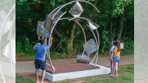 Divine Wind III by Jim Gallucci can be found at Riverside West as part of ArtAround Roswell's 2022-2023 Sculpture Tour. (Courtesy Roswell Arts Fund)