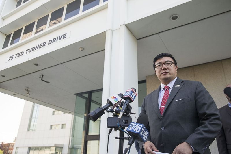 United States Attorney BJay Pak speaks during a press conference outside the Richard B. Russell Federal Courthouse in Atlanta on Wednesday, September 4, 2019. (Alyssa Pointer/alyssa.pointer@ajc.com)