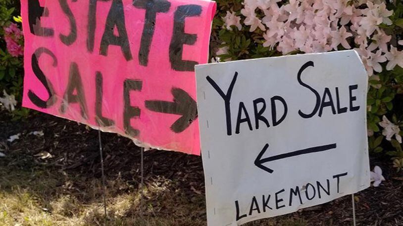 Code enforcement officers in Fayetteville will confiscate illegally placed yard sale signs. Courtesy City of Fayetteville