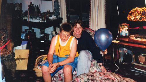 The boyish Freddie Freeman with his mother Rosemary. (Photo courtesy of Freeman family)