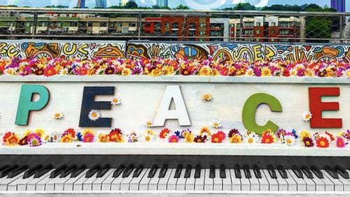 Beautifully painted pianos like this one will be in the streets and parks of metro Atlanta through Sept. 22 during the 2019 Pianos for Peace Festival.