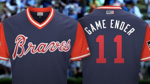 Braves center fielder Ender Inciarte will have 'GAME ENDER' as his nickname on his jersey this weekend. Photo courtesy of MLB.com