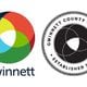 Gwinnett County’s newly adopted logo (left) and county seal (right, in black and white). The county also adopted a new slogan of “Vibrantly Connected.” SPECIAL PHOTO
