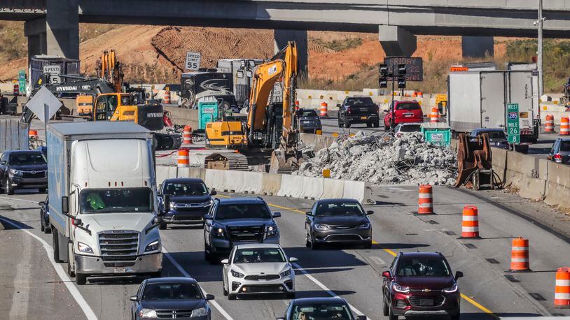 Construction continues on the new I-285 interchange at Ga. 400. (John Spink / John.Spink@ajc.com)