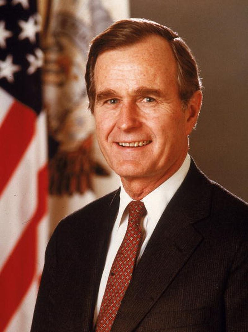 Portrait of the forty-first president of the United States George Bush, circa 1989. (Photo by Hulton Archive/Getty Images)