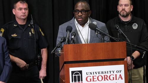 University of Georgia police chief Jeffrey Clark speaks during a press conference at the Tate Student Center on the University of Georgia campus, about the latest developments in the investigation of the murder of a student in Athens, GA, Friday, February 23, 2024. (Nell Carroll for The Atlanta Journal-Constitution)