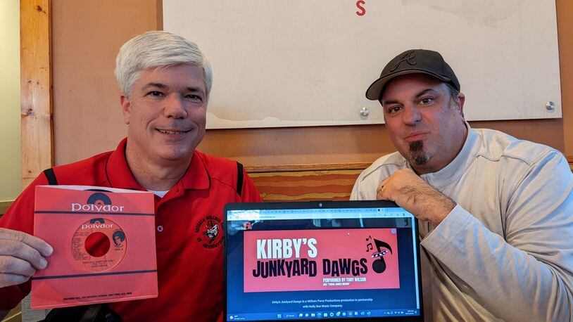 Executive producer William Perry, left, and producer Walt Cusick, of Rock-2-Def Music, worked together on "Kirby's Junkyard Dawgs." It is an update and a re-recording of James Brown's "Dooley's Junkyard Dogs." (Photo courtesy of Lila Perry)