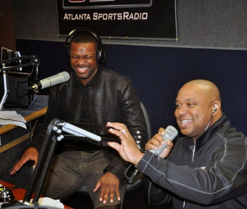 92.9/The Game host Carl Dukes with his comic Chris Tucker, who has been on the show numerous times. CONTRIBUTED from Carl Dukes