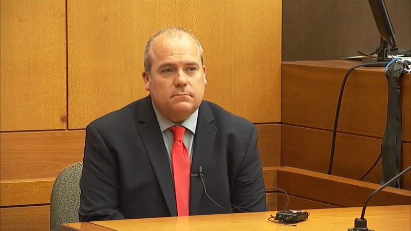 Michael Knox, a forensics expert who specializes in crime scene reconstruction, testifies at the murder trial of Tex McIver on March 29, 2018 at the Fulton County Courthouse. (Channel 2 Action News)