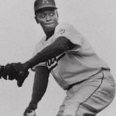 FILE--Miami Marlin's Leroy 'Satchel' Paige winds up for the pitch against the Montreal Royals in the second game of the doubleheader April 29, 1956 in Miami. (AP Photo/File)