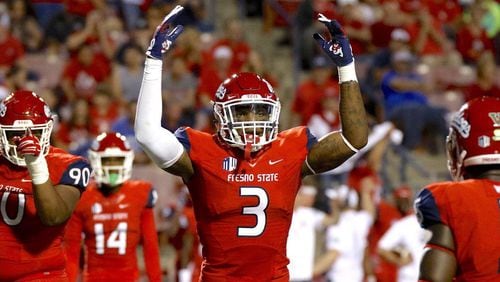 Fresno State linebacker MyKal Walker was selected in the fourth round by the Falcons.