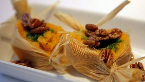 Candied Pecan and Sweet Potato Tamales: Just tell them it's a new way of serving yams, and they'll love it. 1:33:25 PM