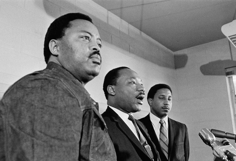 The Rev. Martin Luther King Jr. and his lieutenants, such as Hosea Williams (left) and the Rev. Bernard Lafayette, seen here in 1968, often wore crisp suits and close, tight haircuts. Hairstyles and fashions during the civil rights era could signal respectability or radicalism, and mirrored generational rifts in the movement. (AP file)