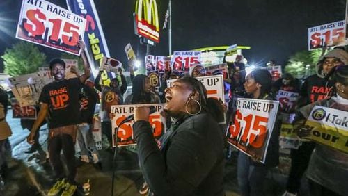 Fast food workers in Atlanta want $15 an hour and a union card. John Spink / jspink@ajc.com