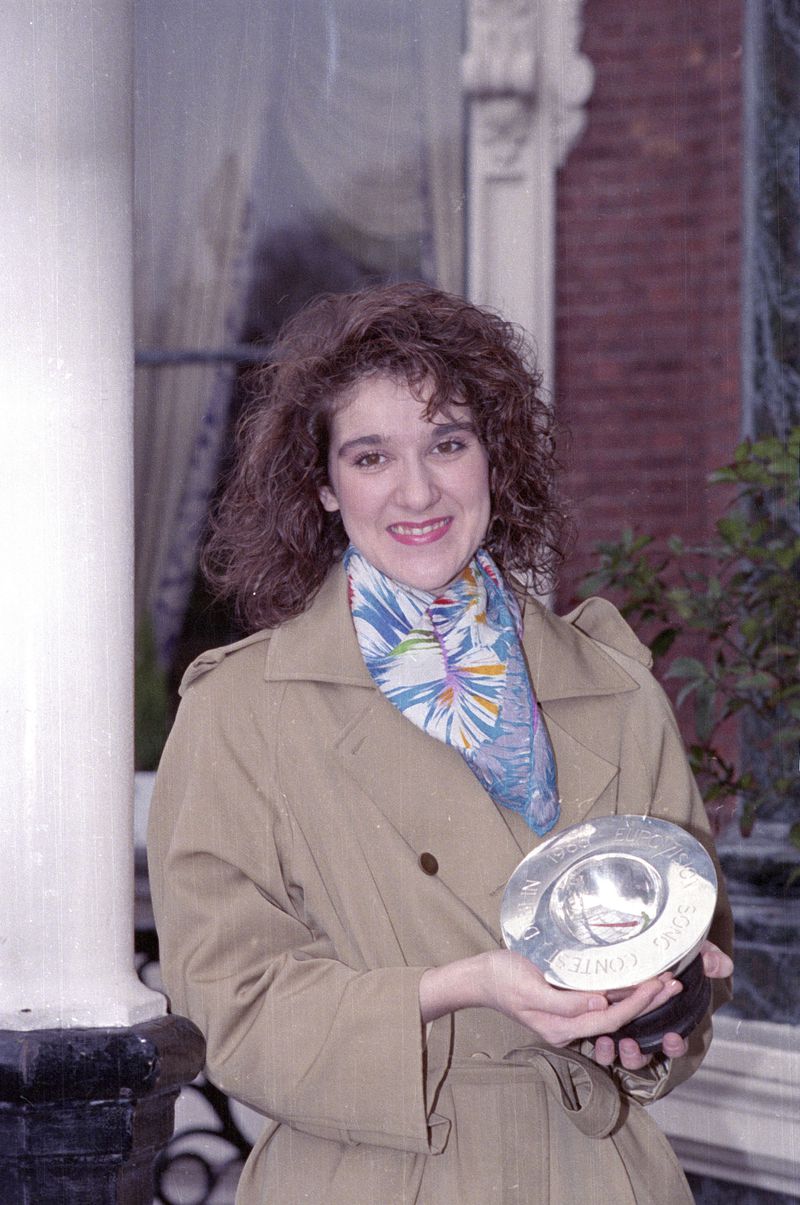 FILE - Celine Dion shows her Eurovision Song Contest trophy in Dublin, Ireland, May 1, 1988. The 68th Eurovision Song Contest is taking place in May in Malmö, Sweden. It will see acts from 37 countries vie for the continent’s pop crown. Founded in 1956, Eurovision is a feelgood extravaganza that strives to banish international strife and division. It’s known for songs that range from anthemic to extremely silly, often with elaborate costumes and spectacular staging. (AP Photo/Peter Kemp, File)