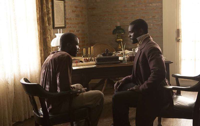 Anti-slavery activist and author William Still (Chris Chalk, right) talks with a runaway slave in WGN's new series "Underground." Photo: WGN AMERICA