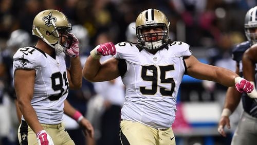 Former Saints defensive tackle Tyeler Davison (95) set to visit the Falcons, according to NFL Media. Photo by Stacy Revere/Getty Images