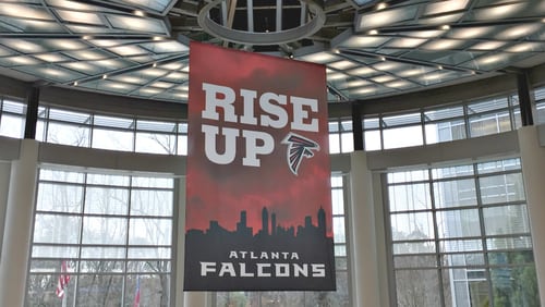 Cox Enterprises is one of several metro Atlanta workplaces that invited their employees to engage in Falcons Friday via rallies, parties and wearing Atlanta Falcons regalia.