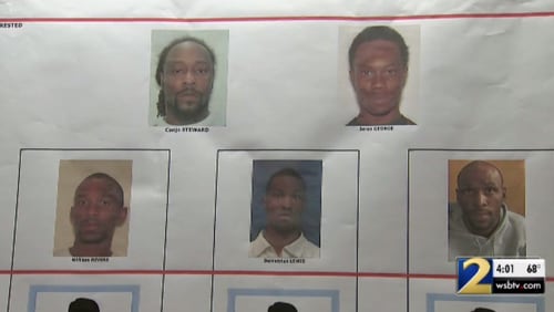 Top row, from left: Caojo Steward, Jeron George. Bottom row: William Rivers, Demetrius Lewis, Montrese Goodwin