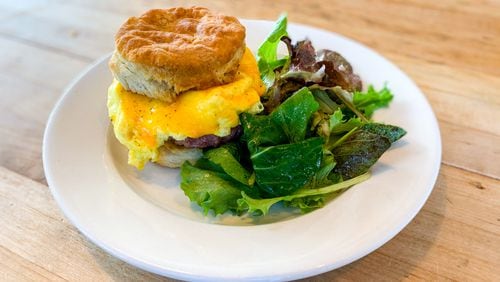 At Star Provisions, the folded egg and sausage biscuit features surprisingly clear, bright flavors of sage and ginger.