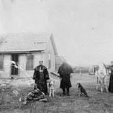 An undated photo of Black homesteaders in Nicodemus, KS. (Library of Congress)