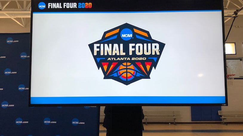 The logo for the 2020 Final Four in Atlanta was on display at a ceremony Thursday.