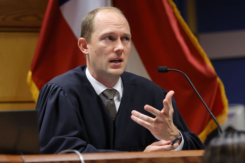 Fulton County Superior Judge Scott McAfee presides in court during a hearing in the case of the State of Georgia v. Donald John Trump at the Fulton County Courthouse on March 1, 2024, in Atlanta. (Alex Slitz/Pool/Getty Images/TNS)