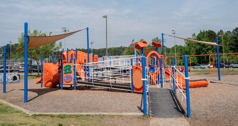 This is in the city of Acworth and is one of more than 30 all-inclusive playgrounds built in the region with help from Resurgens Charitable Foundation. Courtesy of Resurgens Charitable Foundation.