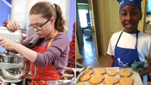 Carrie Crespino and Kaylon Harvey are two of the kid contestants on a new cooking show on the Food Network.