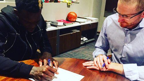 Dennis Schroder posted the above picture on social media as he signed a four-year, $70 million contract extension.