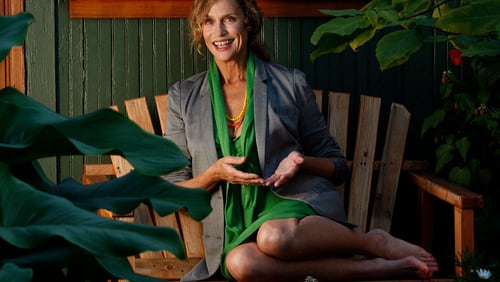 Style icon and legendary supermodel Lauren Hutton is pictured here in her garden at home in Venice, California. Hutton, at 73, is one of the women featured in Calvin Klein’s newest underwear ad.