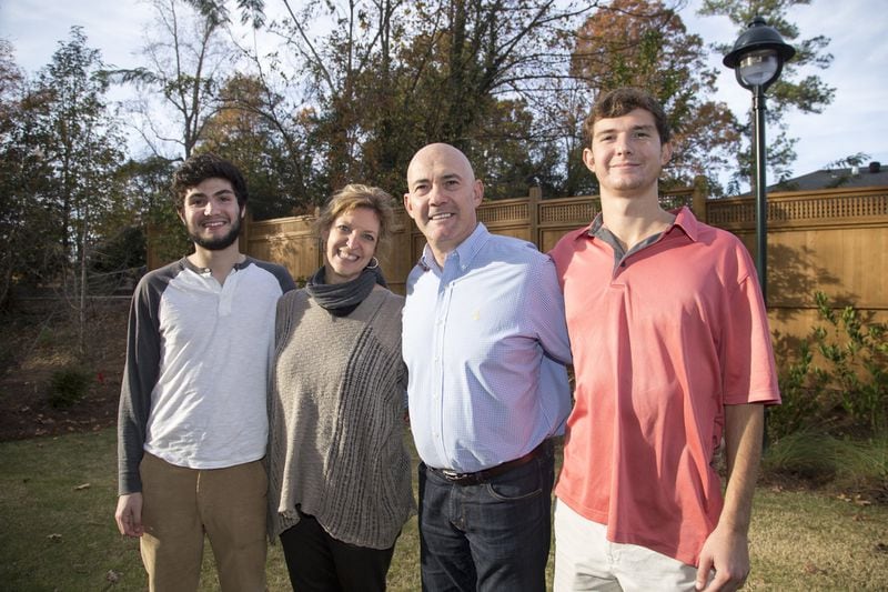 Benny Soran (left), 19, has received support from his family, who live in Sandy Springs: parents Marci Soran and Vlad Soran and brother Ari Soran, 20. After Benny sought treatment for anorexia, his mother became executive director of the Eating Disorders Information Network, a nonprofit exclusively dedicated to the prevention and awareness of eating disorders. ALYSSA POINTER / ALYSSA.POINTER@AJC.COM