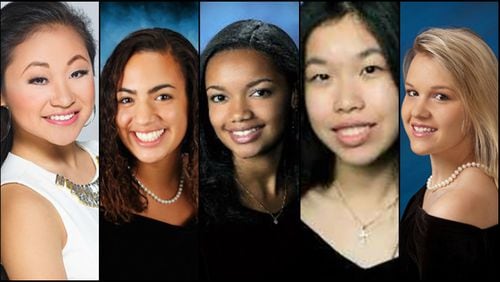 From left: Yuri-Grace Ohashi, Raya Ward, Amber Paschal Young, Vi Nguyen and Kelsey Alexis Hoskin are AJC Cup winners going to Ivy League schools.