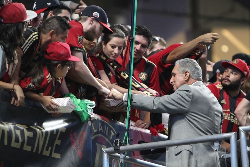 September 27, 2017  Atlanta United owner Arthur Blank Celebrates with the fans after the victory against the Philadelphia Union the team clinch one of the six playoffs spots in the Eastern Conference. They would become the first expansion team since Seattle in 2009 to advance to the post season.