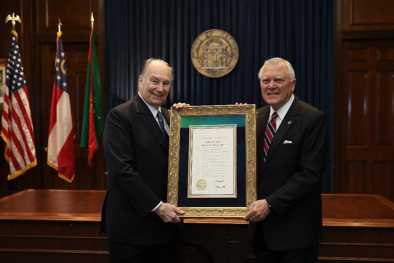 Georgia’s Governor Nathan Deal presented His Highness the Aga Khan with a State Proclamation recognizing his 60 years of service on Wednesday, March 14, 2018.