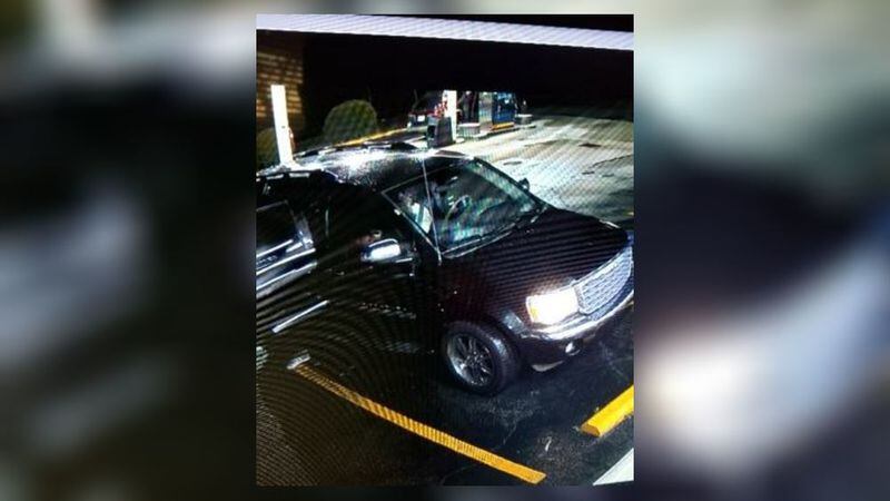 The suspect left in a dark-colored Chrysler Aspen, police said. (Credit: CrimeStoppers)