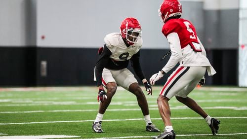 It's going to be a huge spring for lettermen like Georgia cornerback Ameer Speed (9), who will be fighting to earn a starting position this year. (Photo by Tony Walsh/UGA Athletics)