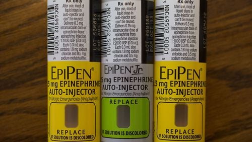 In May, Mylan and the FDA announced supply disruptions and manufacturing issues that led to shortages of EpiPens. Some parents in Georgia are still having trouble filling prescriptions for the drug, which can be life-saving for people with severe food allergies. DANIEL ACKER / BLOOMBERG