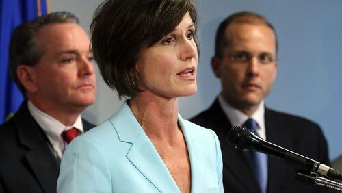 U.S. Attorney Sally Yates (center) at a news conference on May 16, 2013.