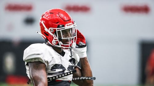 Georgia defensive back Tykee Smith (23) during the Bulldogs’ practice session in Athens, Ga., on Tuesday, Aug. 17, 2021. (Photo by Tony Walsh)